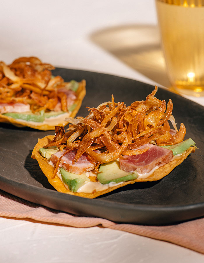 Tortitas de tataki de atún