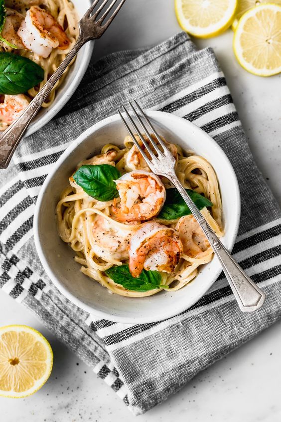 pasta con gambas